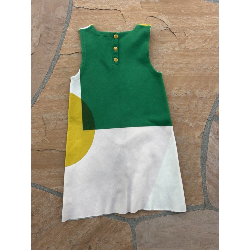 MOTH Anthropologie Green Yellow Retro Mod Sleeveless Colorblock Mini Dress Small - Picture 6 of 6